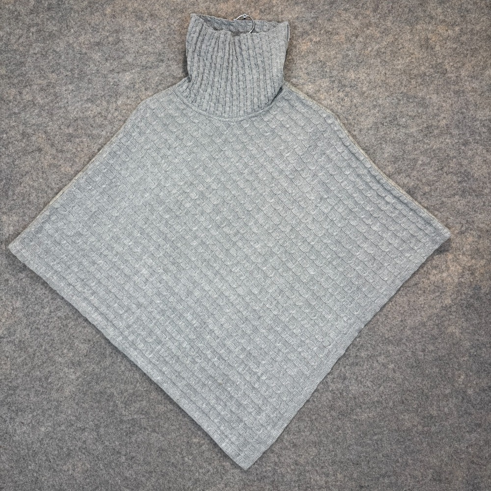 Sheep by the Sea Ireland 100% Wool Poncho Womens One Size Turtneck Cable Knit